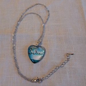 Heart shaped Believe Necklace + adjustable chain